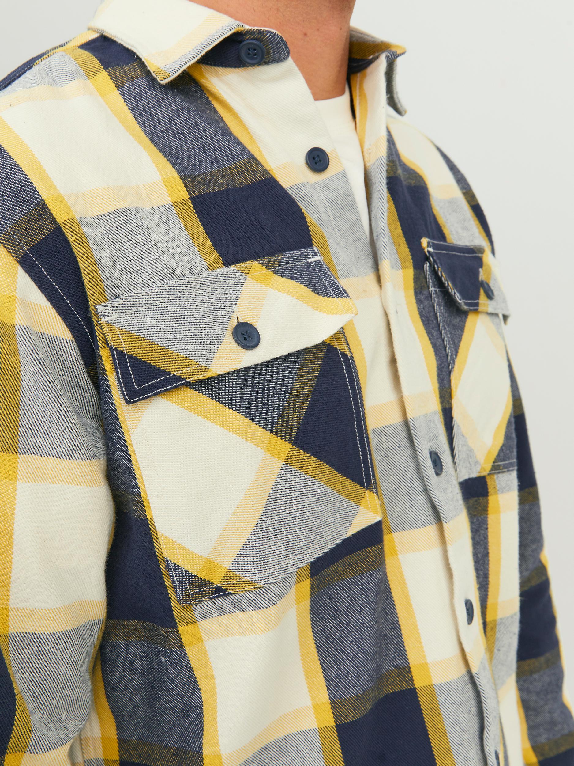 R.D.D Brady Check Overshirt Long Sleeve-Ceylon Yellow Ceylon Yellow side view
