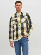 R.D.D Brady Check Overshirt Long Sleeve-Ceylon Yellow Ceylon Yellow front view