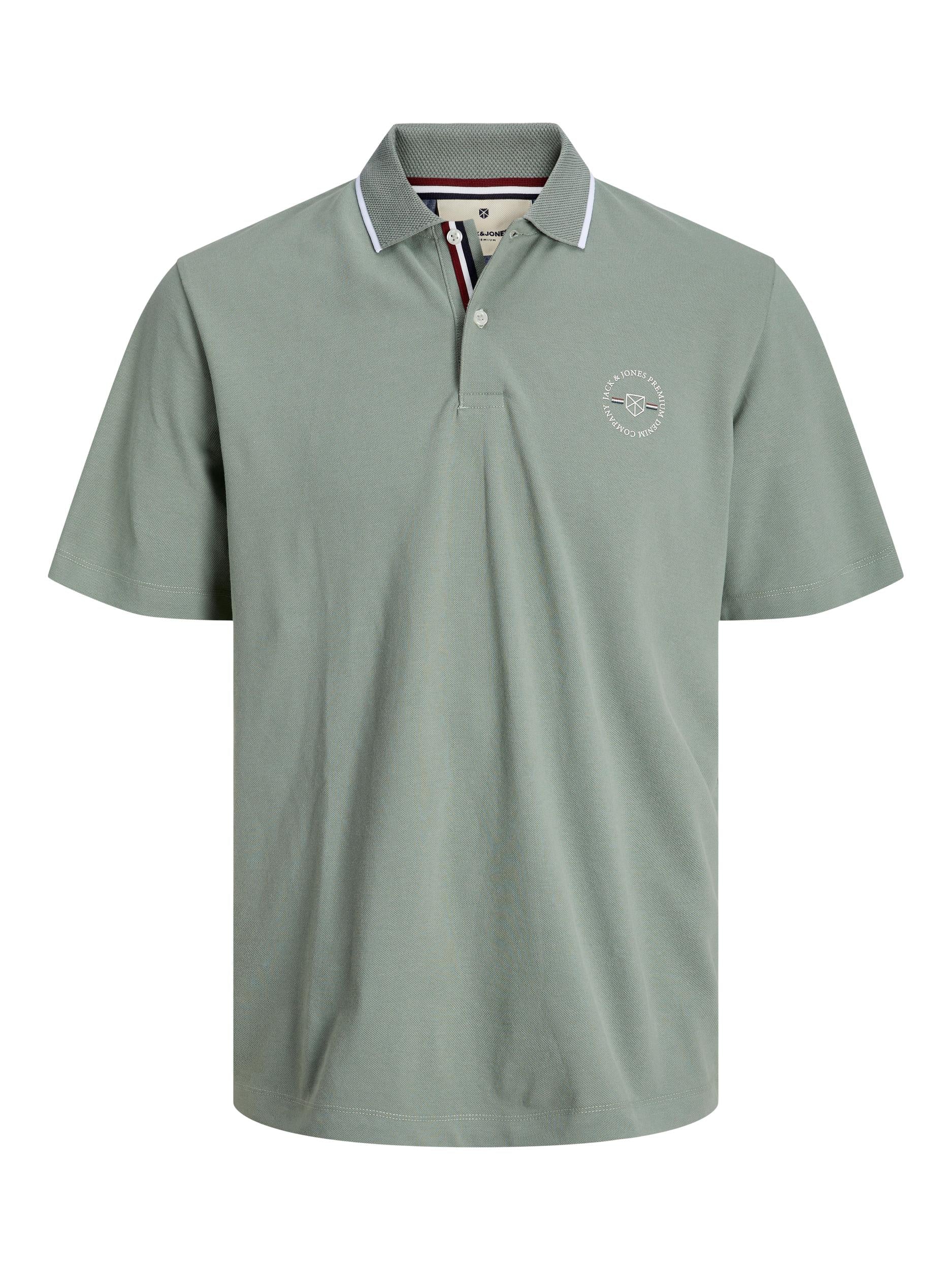 Men's Shield Short Sleeve Polo-Lily Pad-Front View