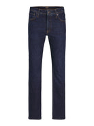 Front view of Jack and Jones Jake 392 dark wash bootcut jeans