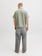 JACK JONES ORIGINALS Montauk Wavy Texture Shirt - Vetiver Vetiver back view