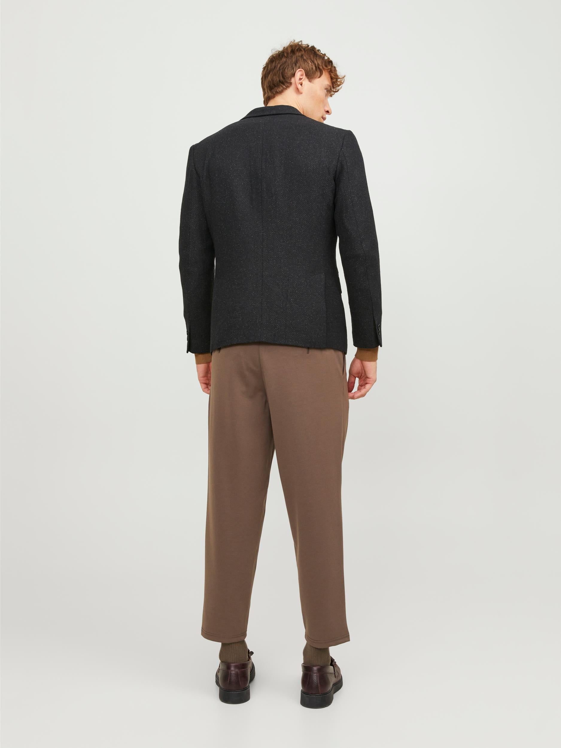 Tweed slim fit black beauty blazer-Back view