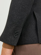 JACK JONES PREMIUM Tweed Blazer Slim Fit-Black Beauty Black Beauty flat front view