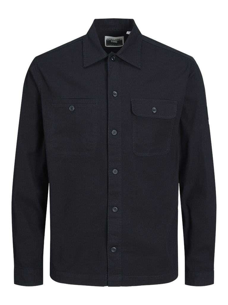 Men's Classic Ben Overshirt Long Sleeve Relaxed-Black-Front View