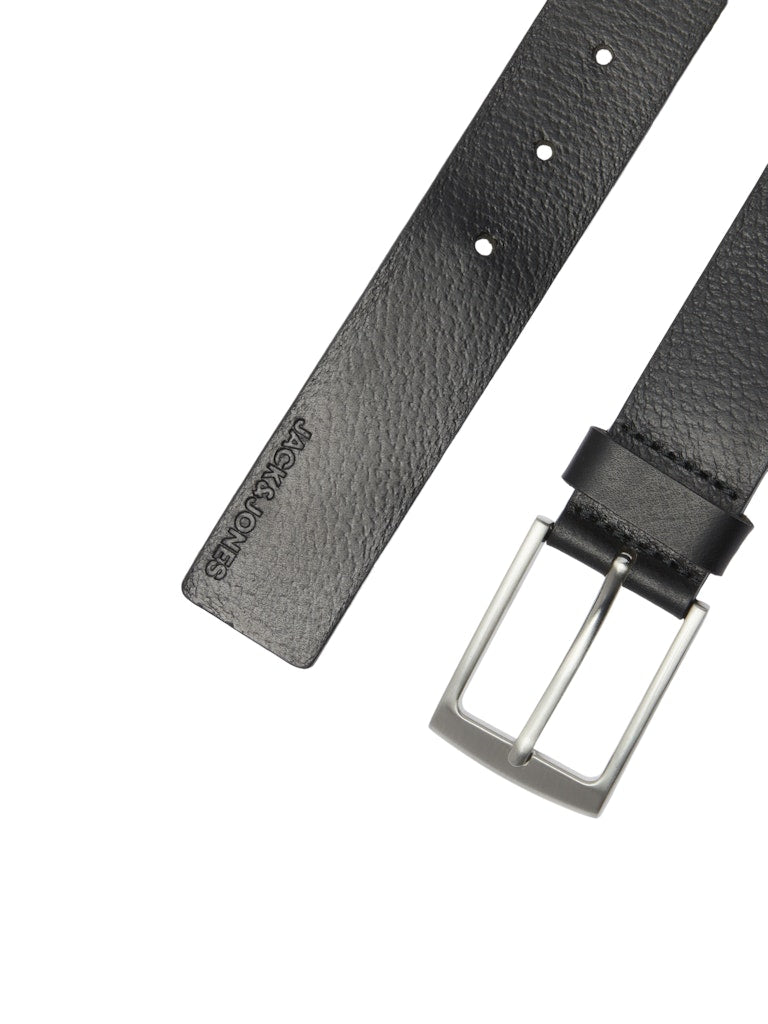 JACK & JONES Stockholm Leather Black Belt Black model front view