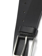 JACK & JONES Stockholm Leather Black Belt Black back view