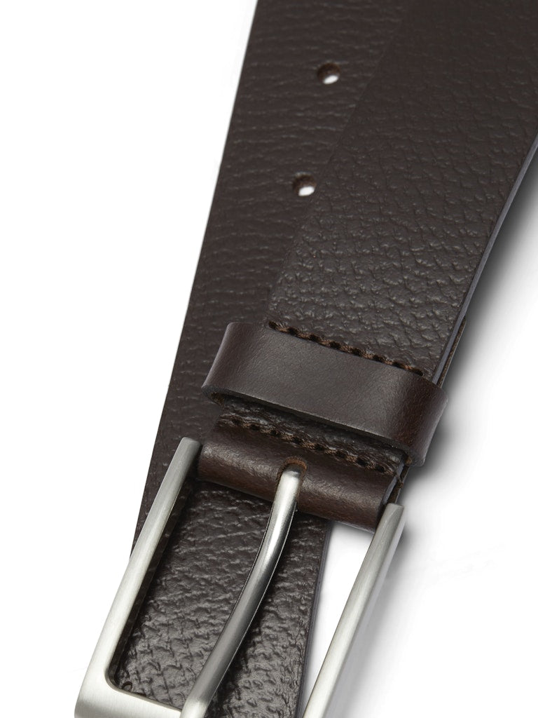 Stockholm Leather Black Coffee Belt-Close up