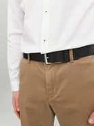 JACK & JONES Stockholm Leather Black Coffee Belt Black Coffee detail view