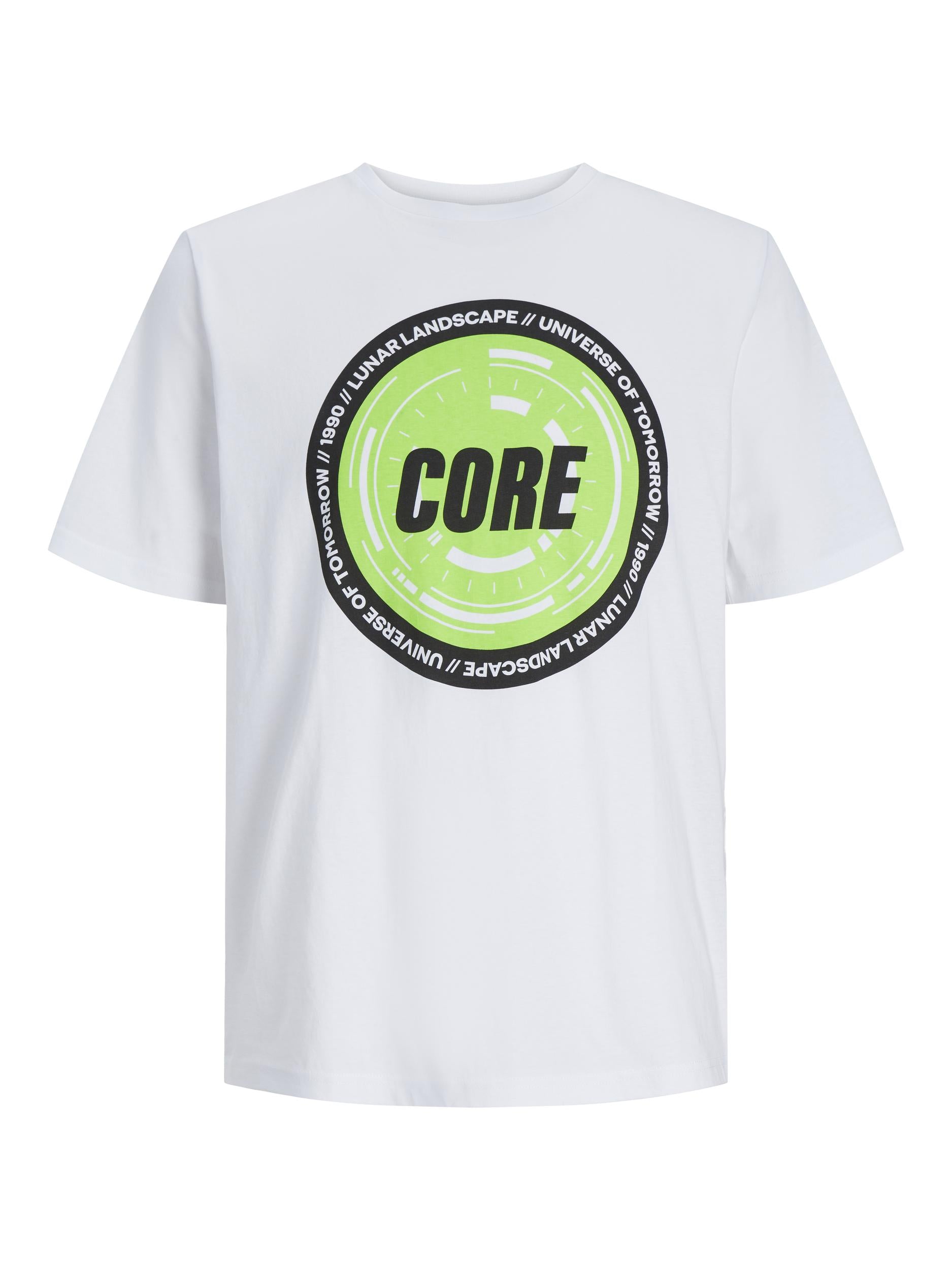 JACK JONES CORE Tight Tee Crew Neck-White White front view