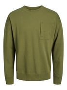 JACK JONES CORE Ref Sweat Crew Neck-Olive Branch Olive Branch front view