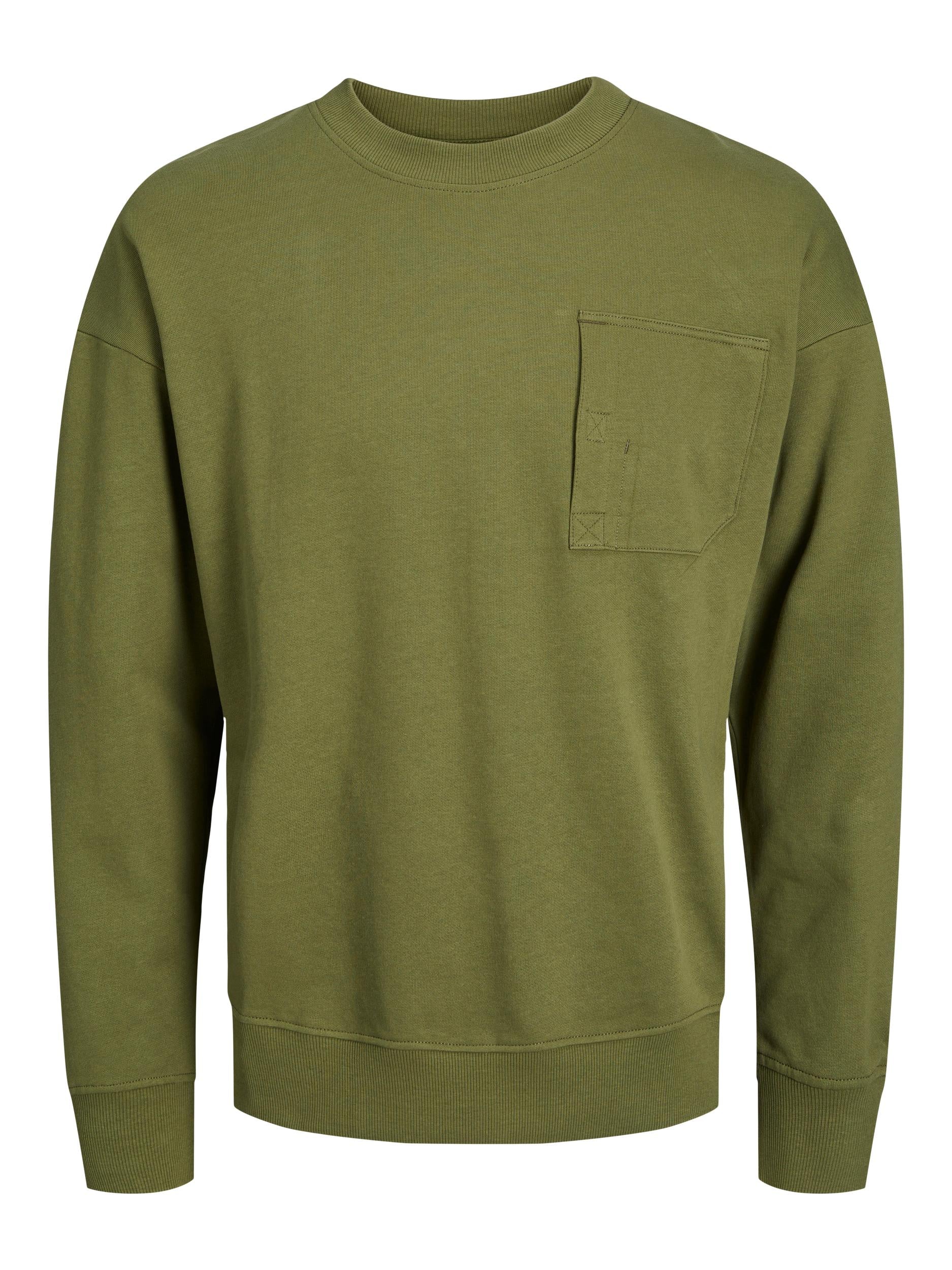JACK JONES CORE Ref Sweat Crew Neck-Olive Branch Olive Branch front view