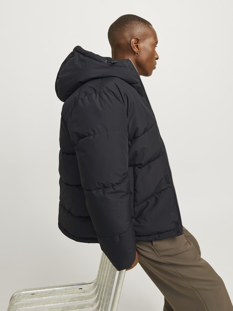 World Puffer Jacket-Black-Side view