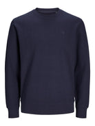 JACK JONES PREMIUM Rowan Structured Crew Neck Sweat -Night Sky Night Sky front view