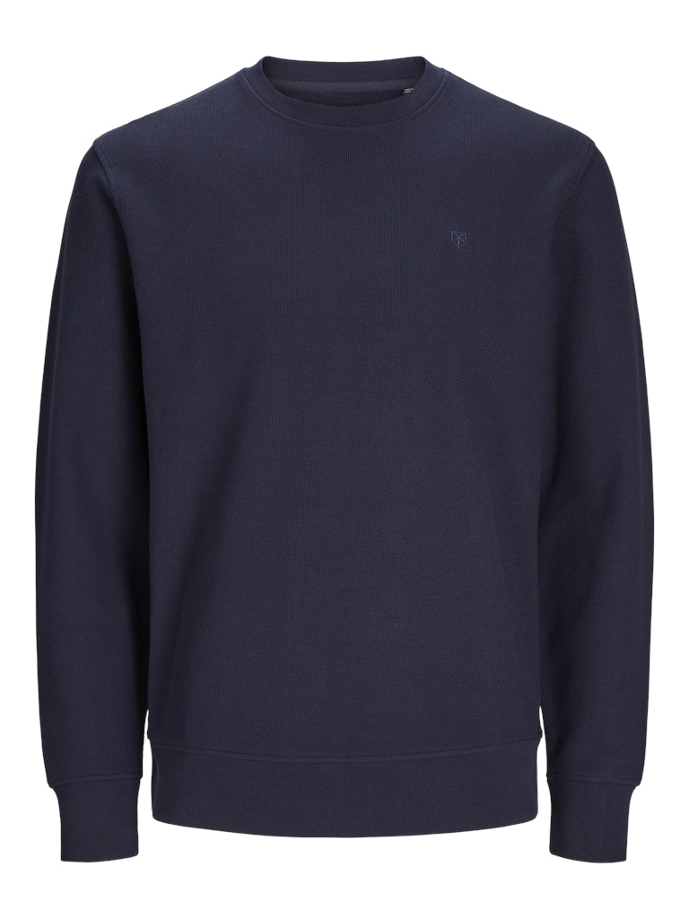 JACK JONES PREMIUM Rowan Structured Crew Neck Sweat -Night Sky Night Sky front view
