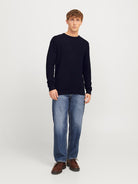 JACK&JONES Otto Crew Neck Sky Captain Jumper SKY CAPTAIN model front view