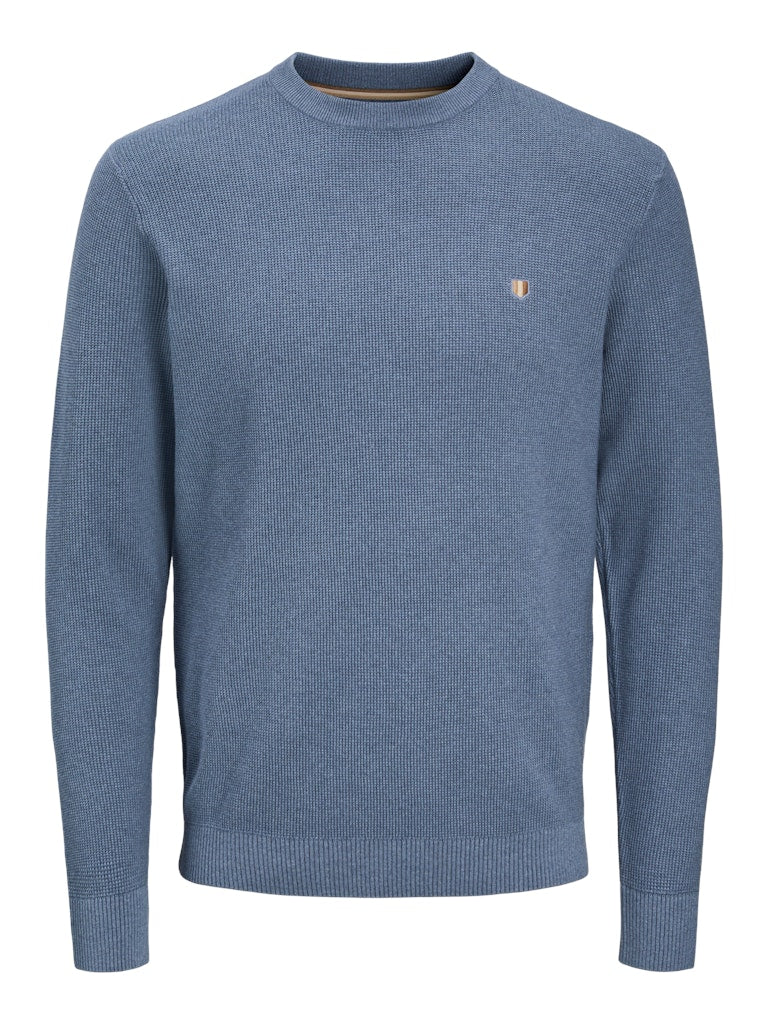 Men's Blurony Knit Crew Neck-Sargasso Sea-Front View