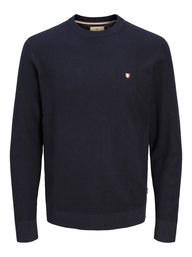 Men's Rony Knit Crew Neck-Maritime Blue-Front View