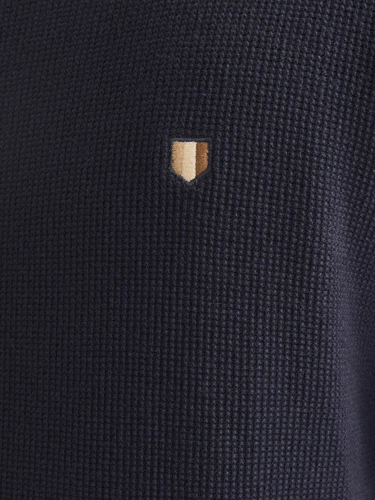 Men's Rony Knit Crew Neck-Maritime Blue-Close Up View