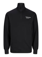 JACK JONES CORE Aero Sweat Half Zip-Black Black front view