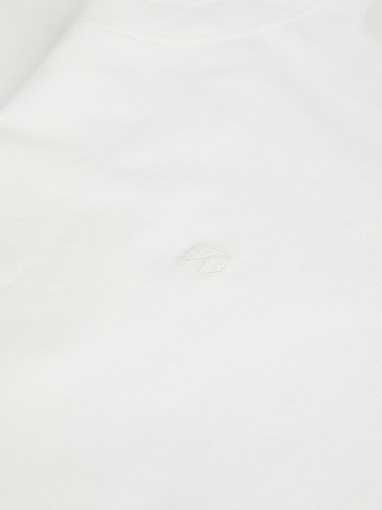 Clogan Cloud Dancer Crew Neck Tee-Chest logo view