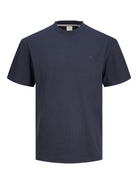 JACK JONES PREMIUM Clogan Night Sky Crew Neck Tee Night Sky front view
