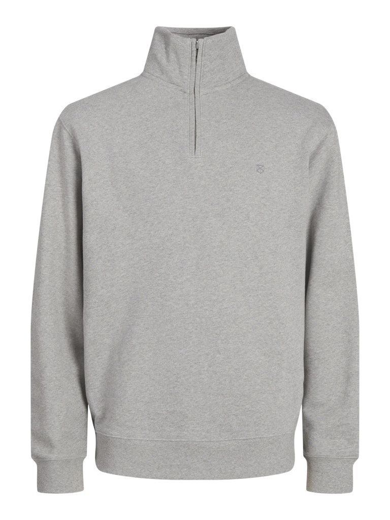 Men's Clogan Sweat Half Zip-Grey Melange-Front View