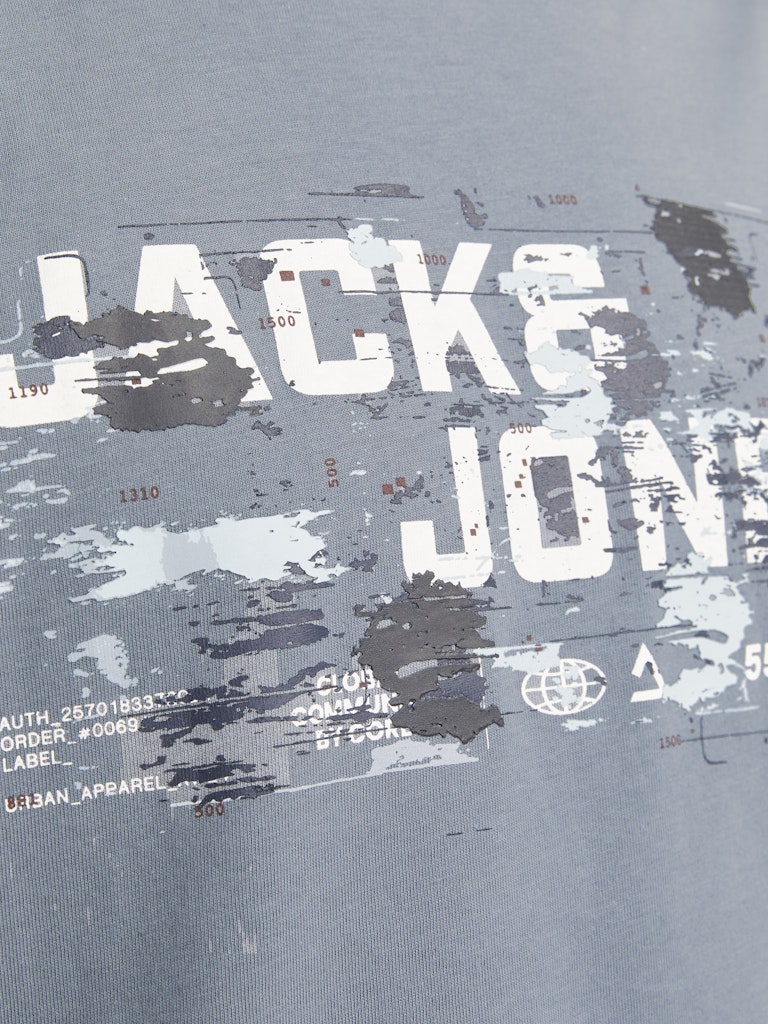 Men's Outdoor Logo Tee Short Sleeve Crew Neck-Flint Stone-Close Up View