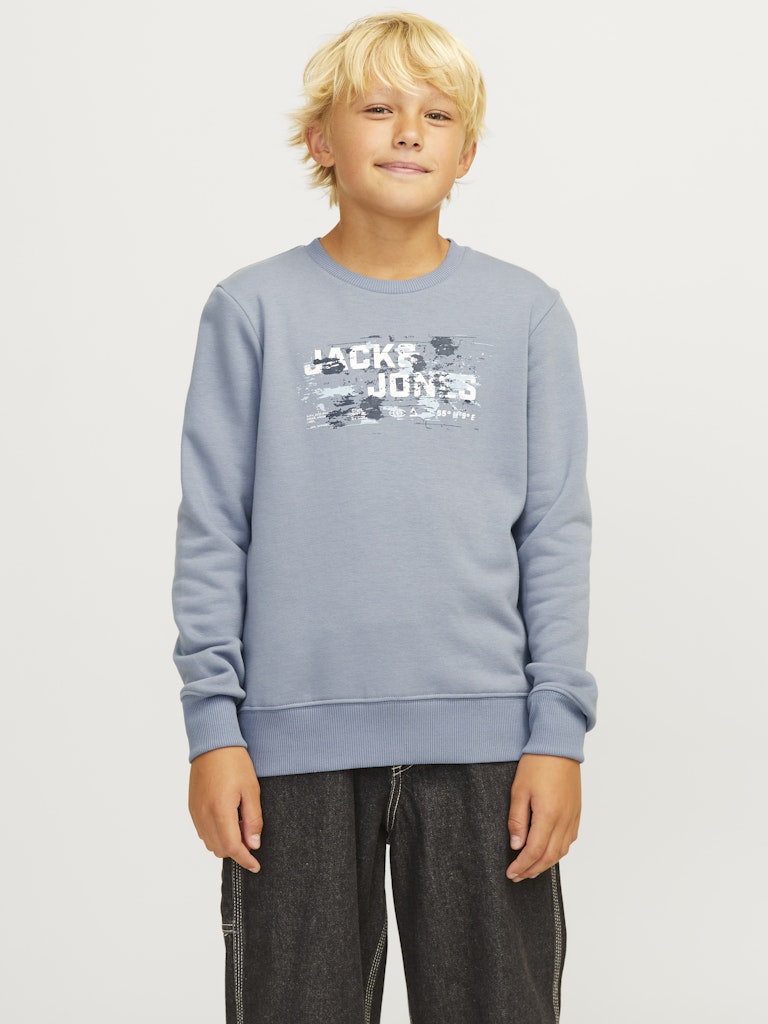 Outdoor Logo Sweat Crew Neck Junior-Flint Stone-Model Front View