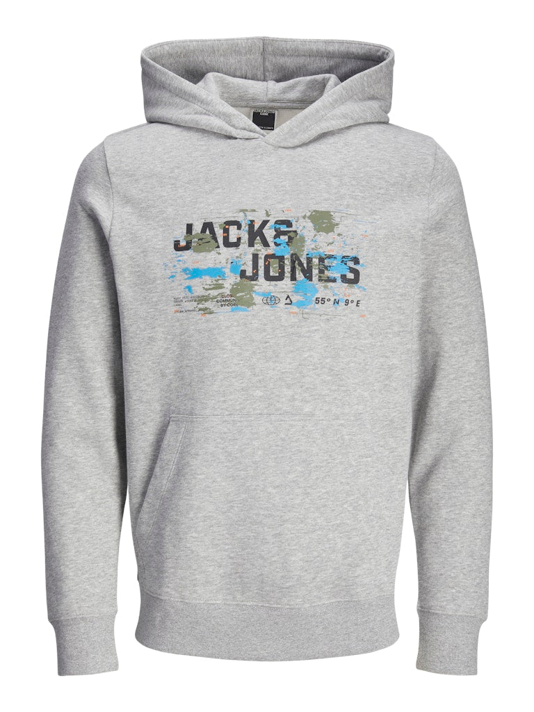 Outdoor Logo Sweat Hood Junior-Light Grey Melange-Front View