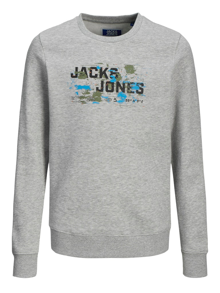 Outdoor Logo Sweat Crew Neck Junior-Light Grey Melange-Front View