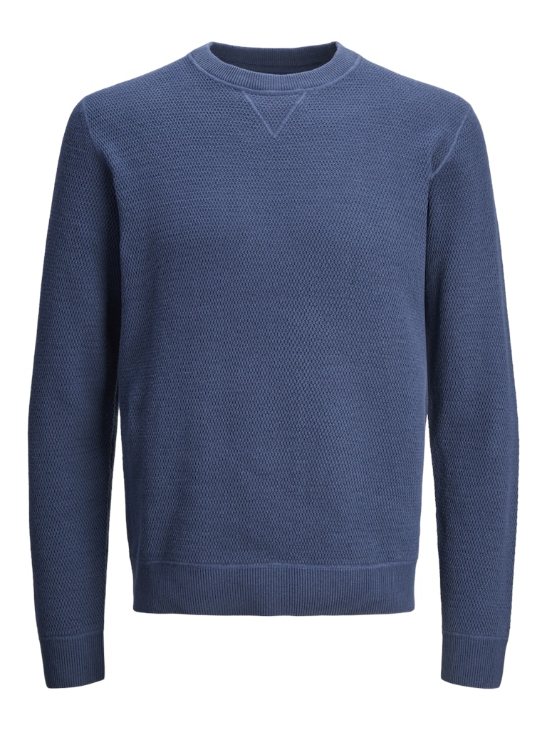 Men's Christer Knit Crew Neck-Sargasso Sea-Front View