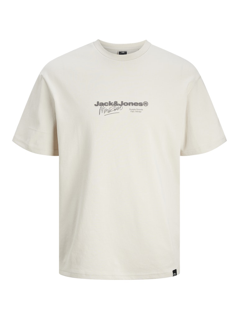 Charlie Branding Tee Short Sleeve Crew Neck-Moonbeam-Front View