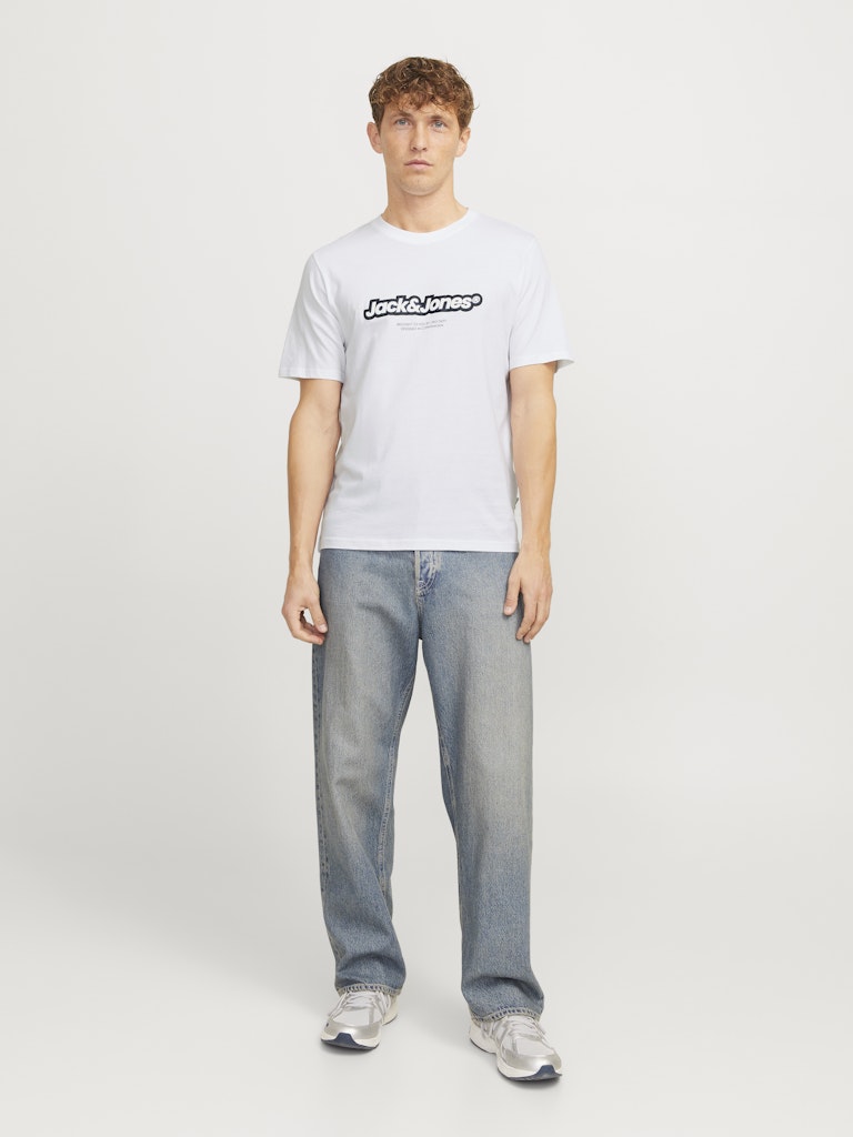 Vesterbro Newton Branding White Tee-Full model view