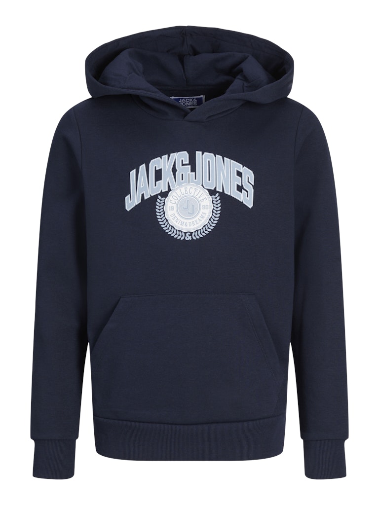 Boys Kam Varsity Branding Sweat Hood Junior-Sky Captain-Front View