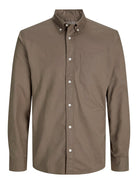 JACK JONES PREMIUM Brook Oxford Walnut Shirt Walnut front view