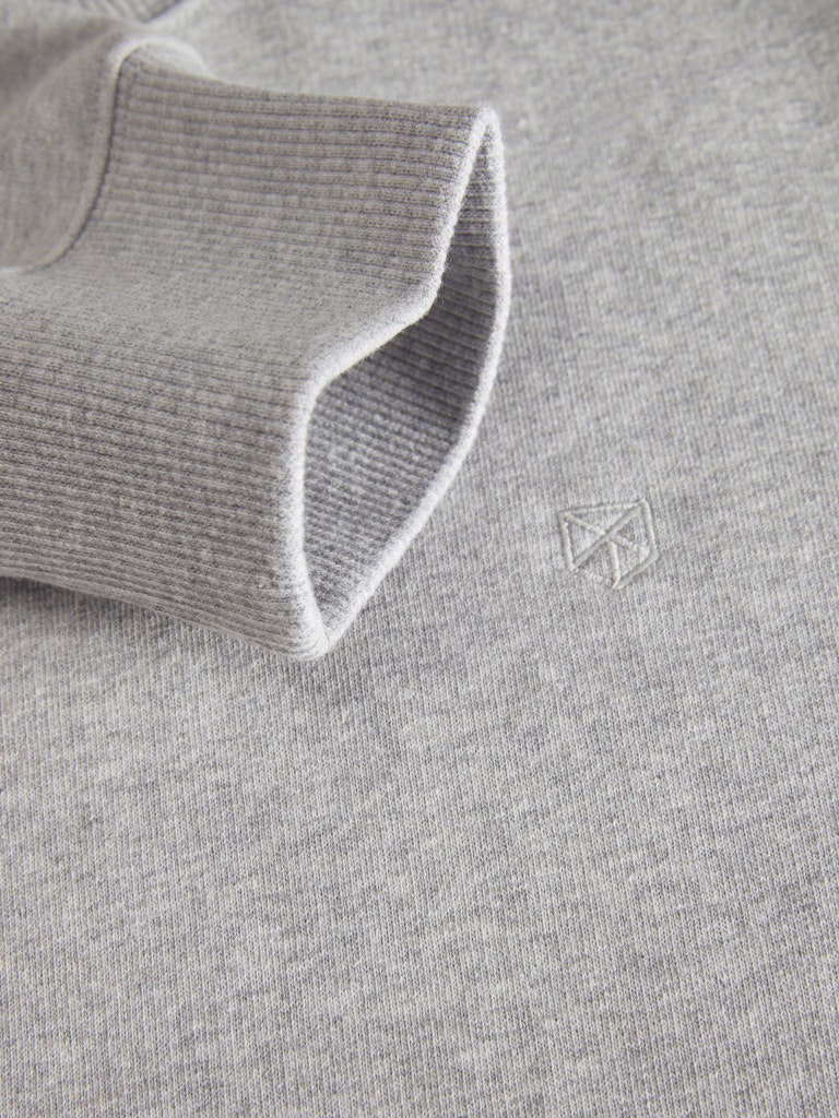 Clogan Light Grey Crew Neck Sweat-Sleeve cuff view