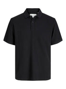 JACK JONES PREMIUM Toby Black Polo Shirt BLACK front view