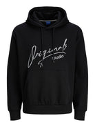 JACK JONES ORIGINALS Signature Black Sweat Hoodie BLACK front view