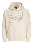 JACK JONES ORIGINALS Signature Antique White Sweat Hoodie Antique White front view