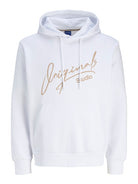 JACK JONES ORIGINALS Signature Bright White Sweat Hoodie Bright White front view