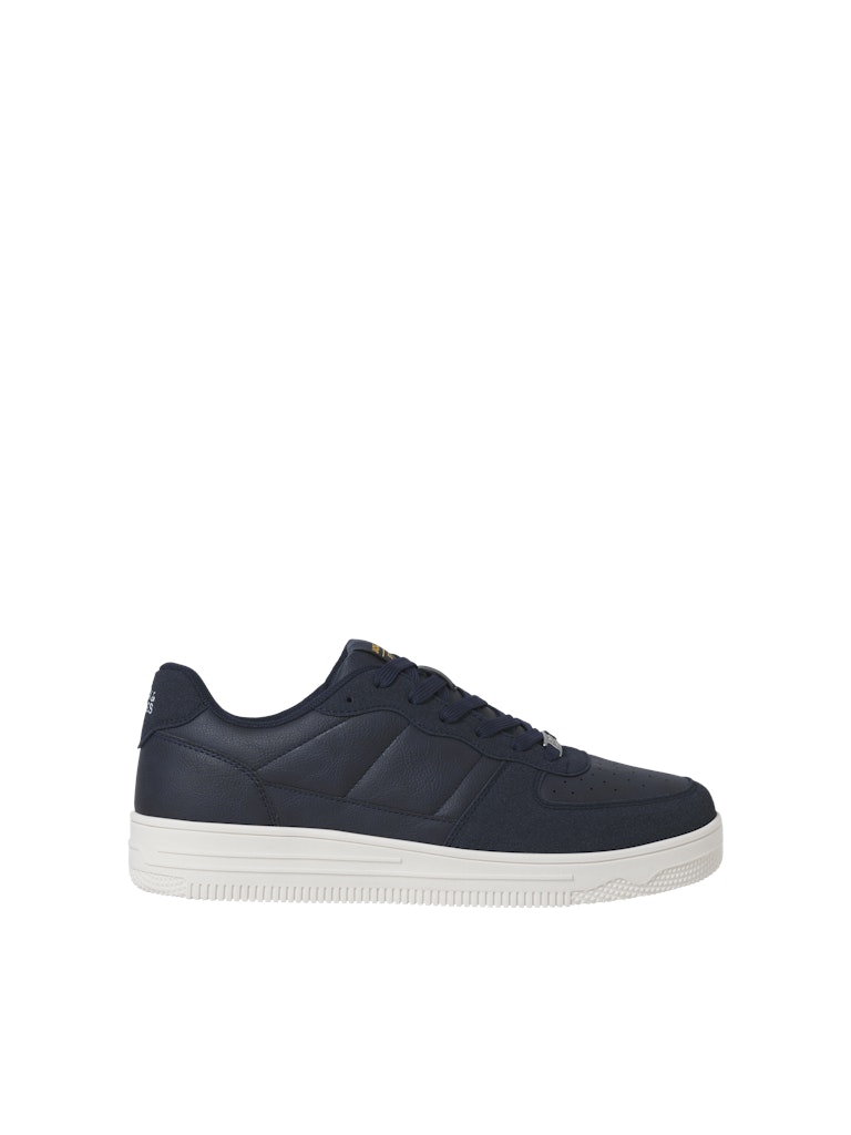 Navy blue sneaker on a white background