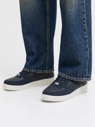 JACK & JONES Bump Pu Combo Sneaker-Navy Blazer NAVY BLAZER model front view