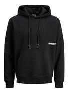 JACK JONES CORE Union Minimal Print Sweat Black Hoodie BLACK front view