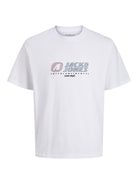 JACK JONES CORE Tier Front Print Bright White Tee Bright White side view