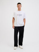 JACK JONES CORE Tier Front Print Bright White Tee Bright White model front view