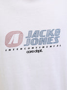 JACK JONES CORE Tier Front Print Bright White Tee Bright White flat front view