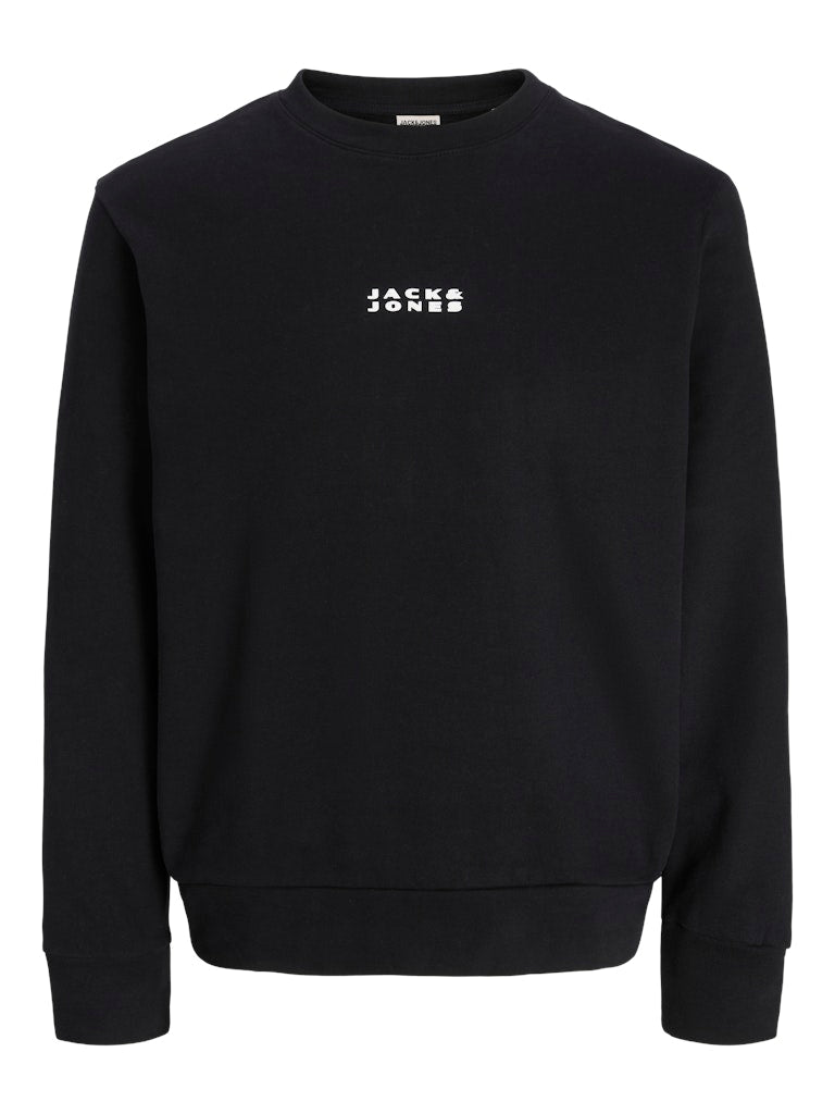 Black sweatshirt with 'JACKS JONES' logo on a white background