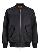 Front view of the Motion junior boys black bomber jacket