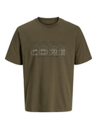 JACK JONES CORE Fusion Big Branding Tee Short Sleeve Crew Neck-Grape Leaf Grape Leaf flat front view