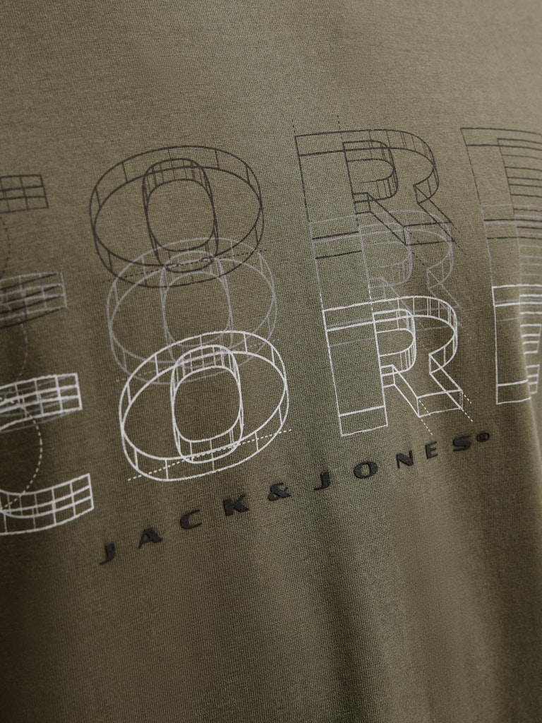 JACK JONES CORE Fusion Big Branding Tee Short Sleeve Crew Neck-Grape Leaf Grape Leaf back view